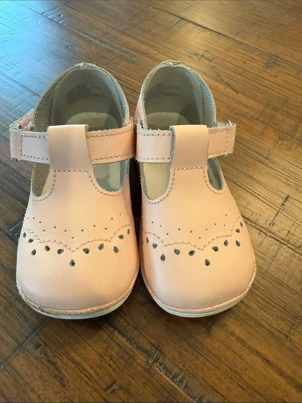 Girls L’Amour Birdie Pink Leather T-Strap